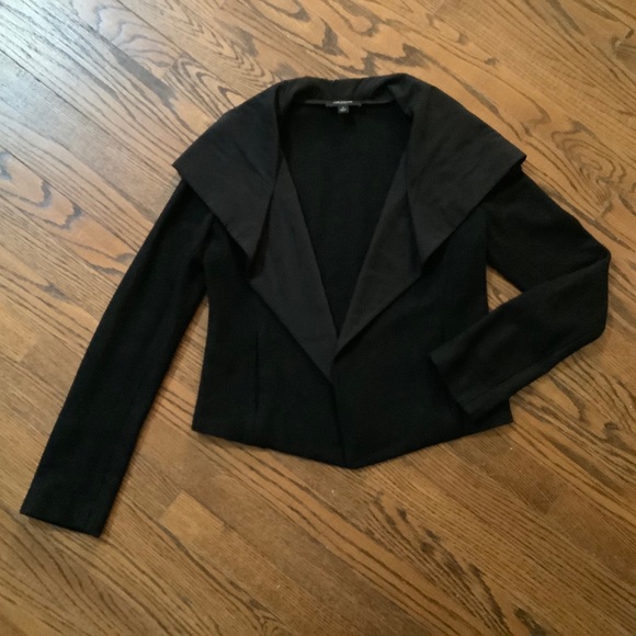 Ann Taylor Jacket Black 100% Wool with 100% Silk Collar Size S - Picture 6 of 6